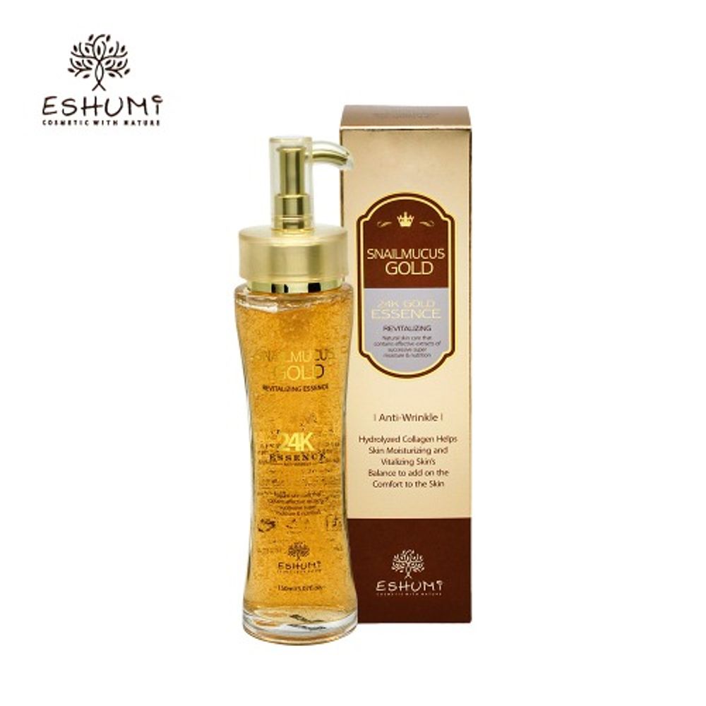 [ESHUMI] 24K Gold Snail Essence 150ml – Revitalize Skin with Moisture, Elasticity, and Glow - Made in Korea